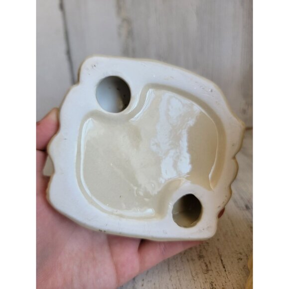 Neutral colored owl ceramic tea light candle holder Unique home decor figure - Picture 9 of 9